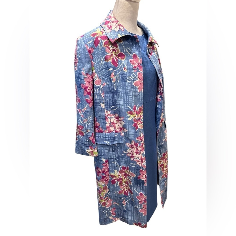 Amanda Smith Floral Blue dress set dress (2pcs) size 12 - Picture 4 of 10